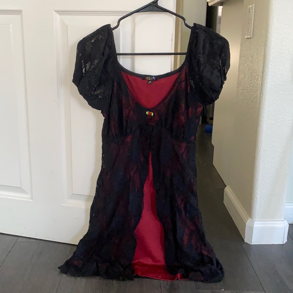 Delias lacy gothic mini dress